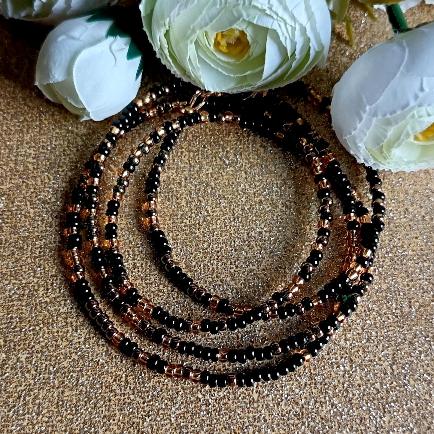 Black Gold and Bronze Waist Beads