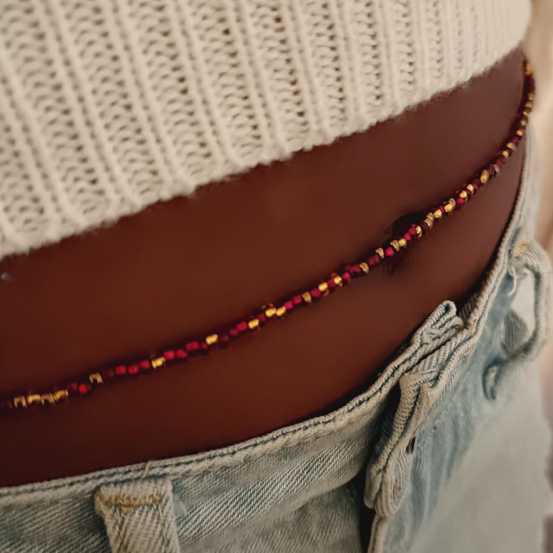 Red Gold and Bronze Waist Beads
