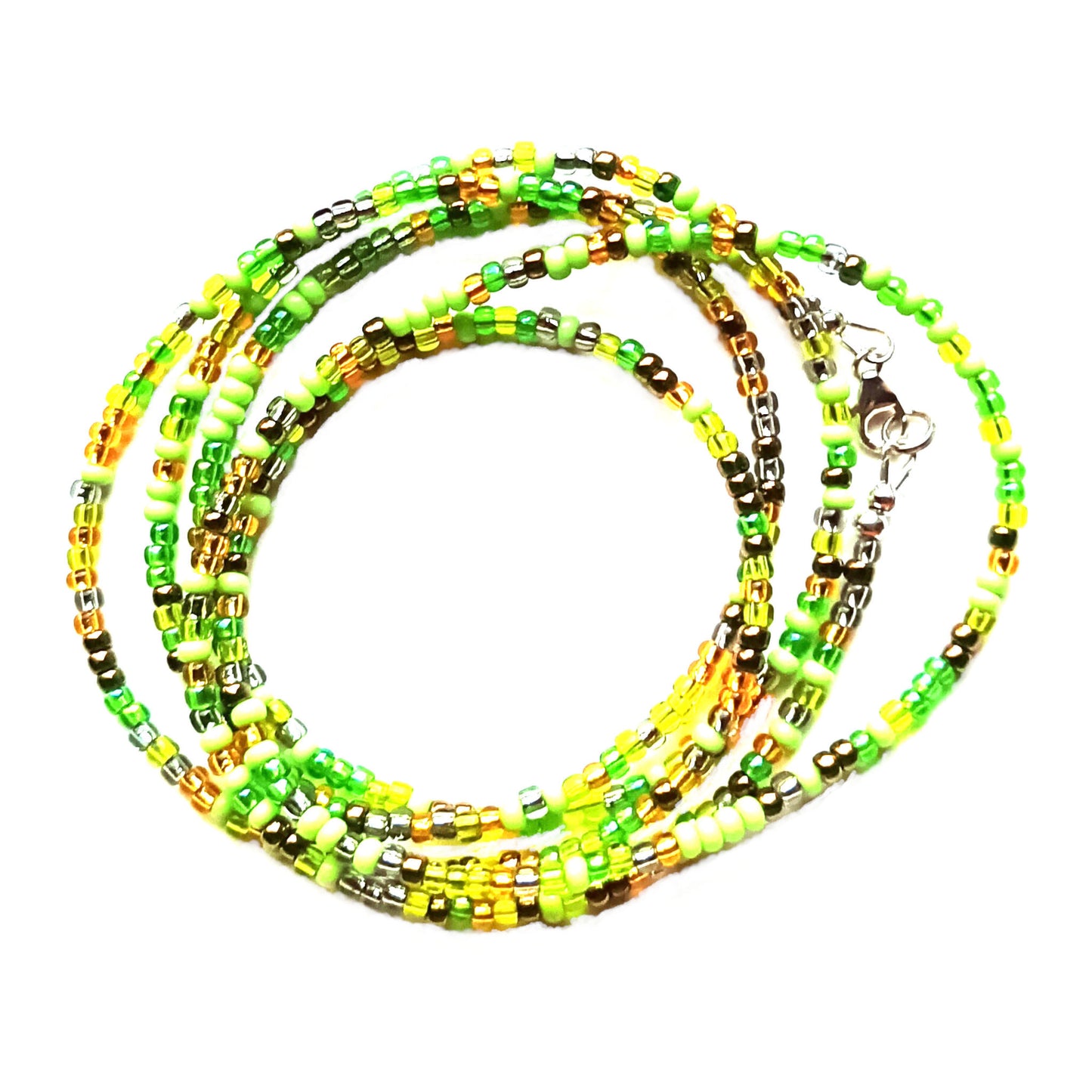 Multicolour Green Waist Beads