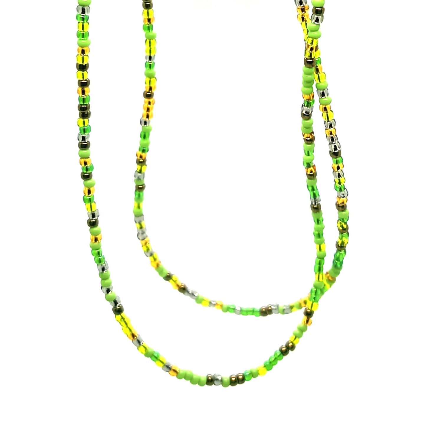 Multicolour Green Waist Beads