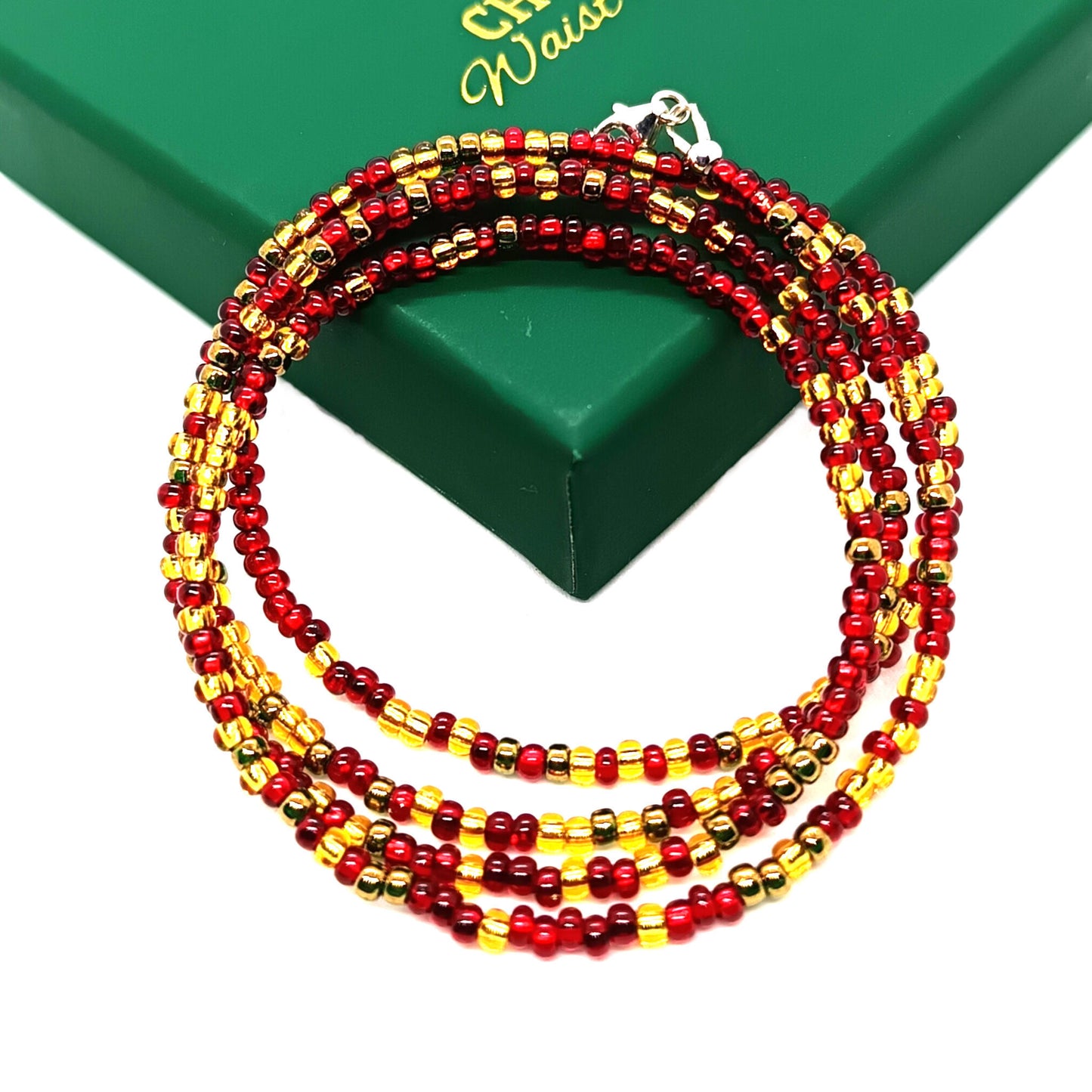 Red Gold and Bronze Waist Beads