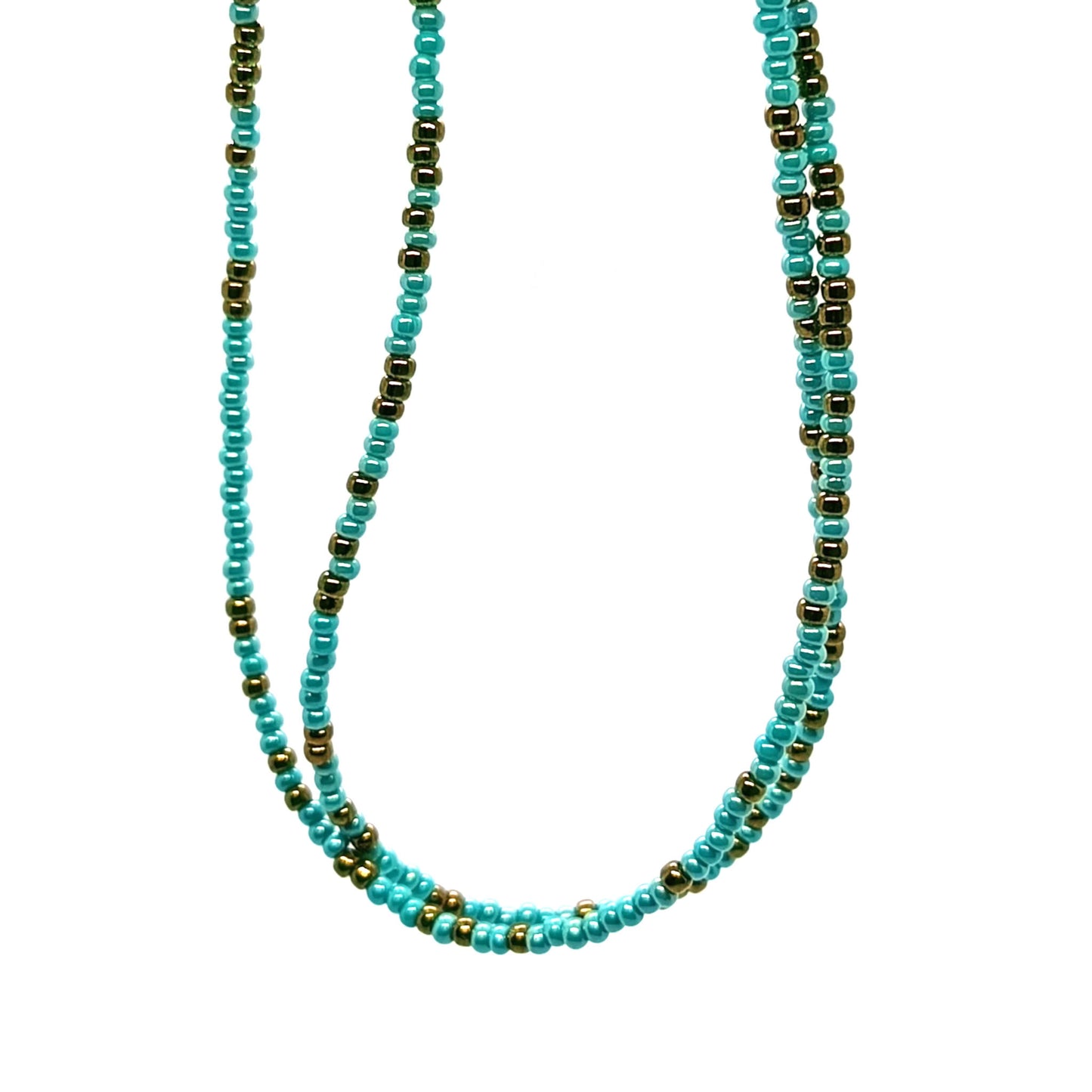 Turquoise and Bronze Waist Beads