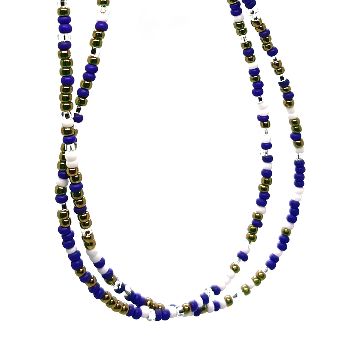 Purple White and Bronze Waist Beads