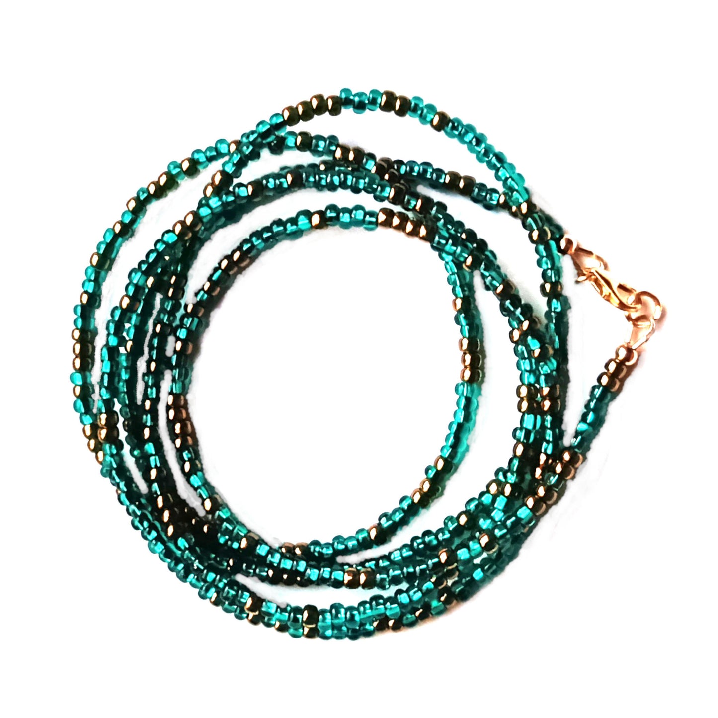 Emerald Green and Bronze Waist Beads