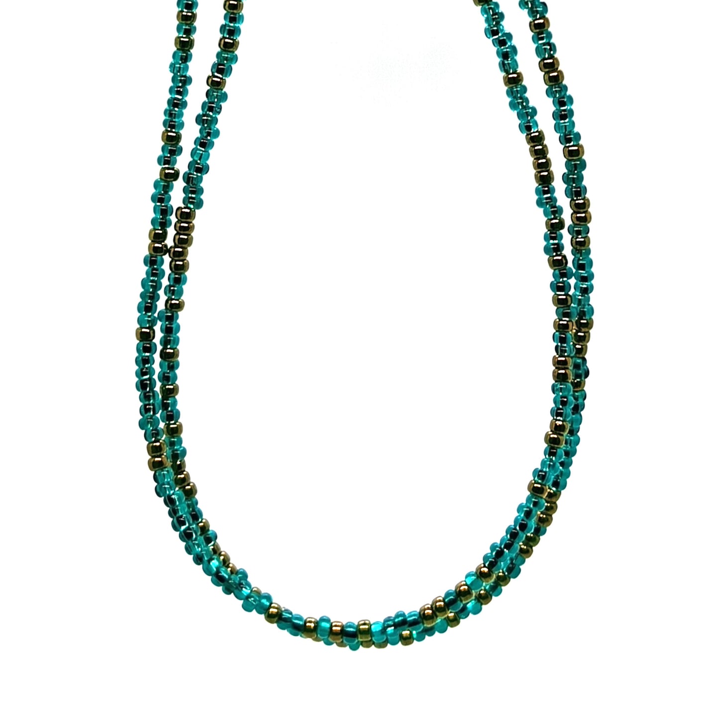 Emerald Green and Bronze Waist Beads