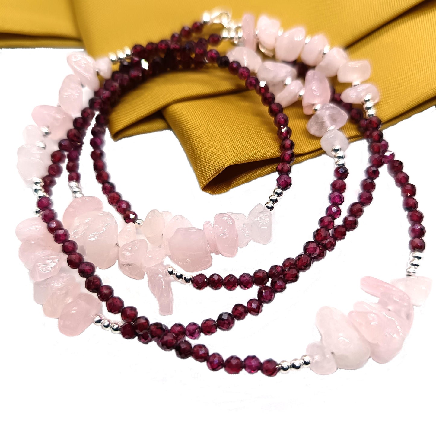 Garnet and Rose Quartz Waist Beads