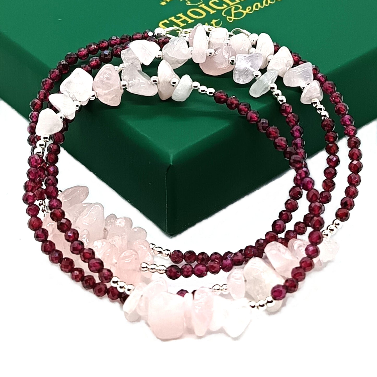 Garnet and Rose Quartz Waist Beads
