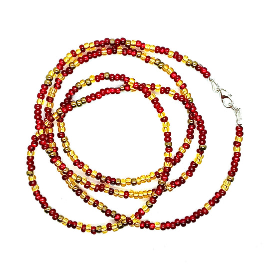 Red Gold and Bronze Waist Beads
